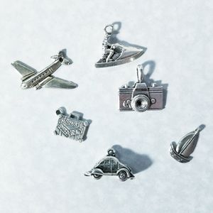 Travel Themed Set of Charms (6 Charms in a Set)